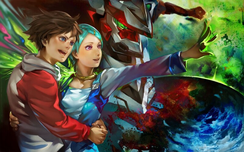Two Characters with Robot — Green