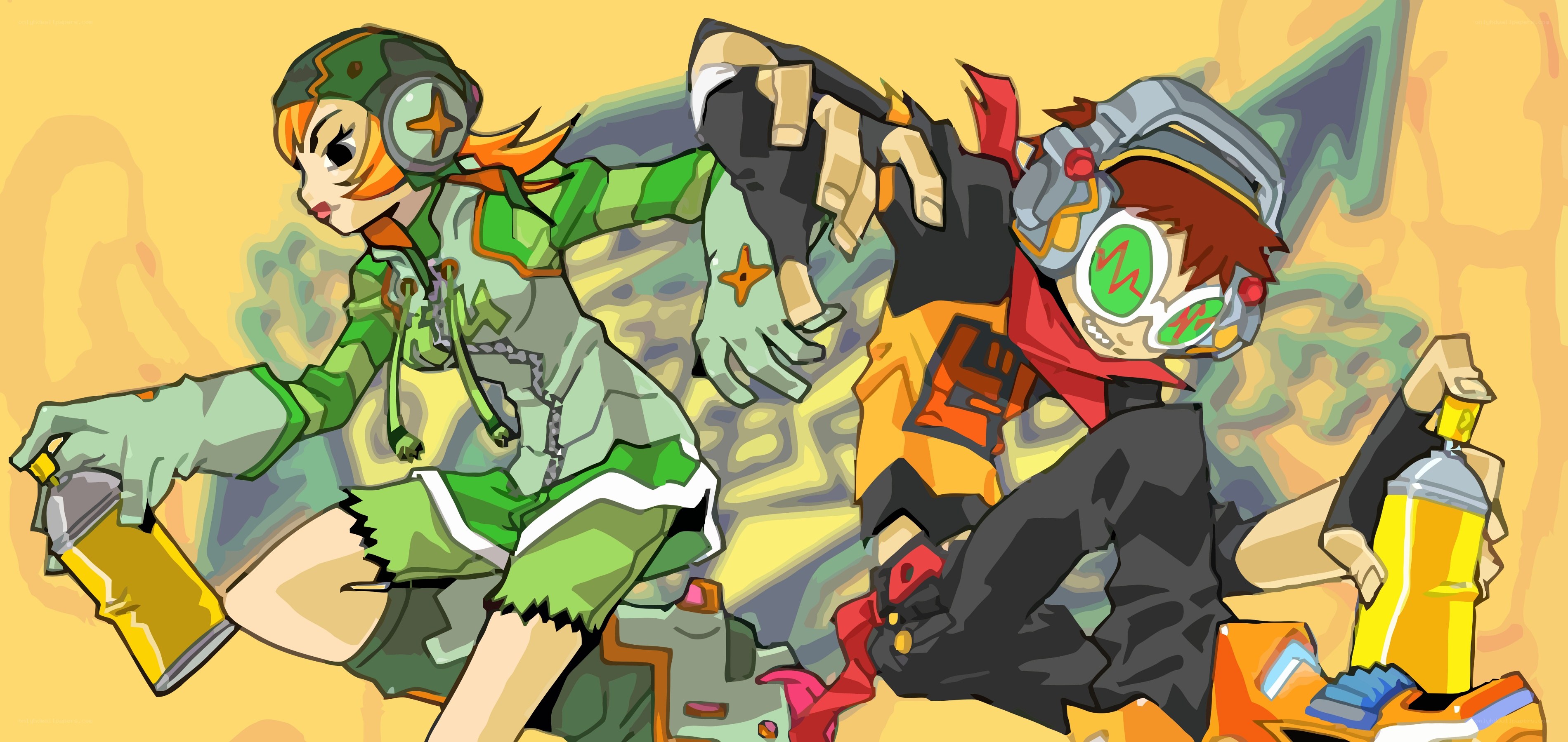 two characters with spray cans
