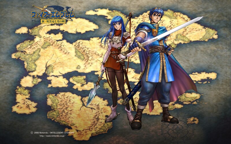 Two Characters with Swords — Blue, Dramatic, Anime, Map
