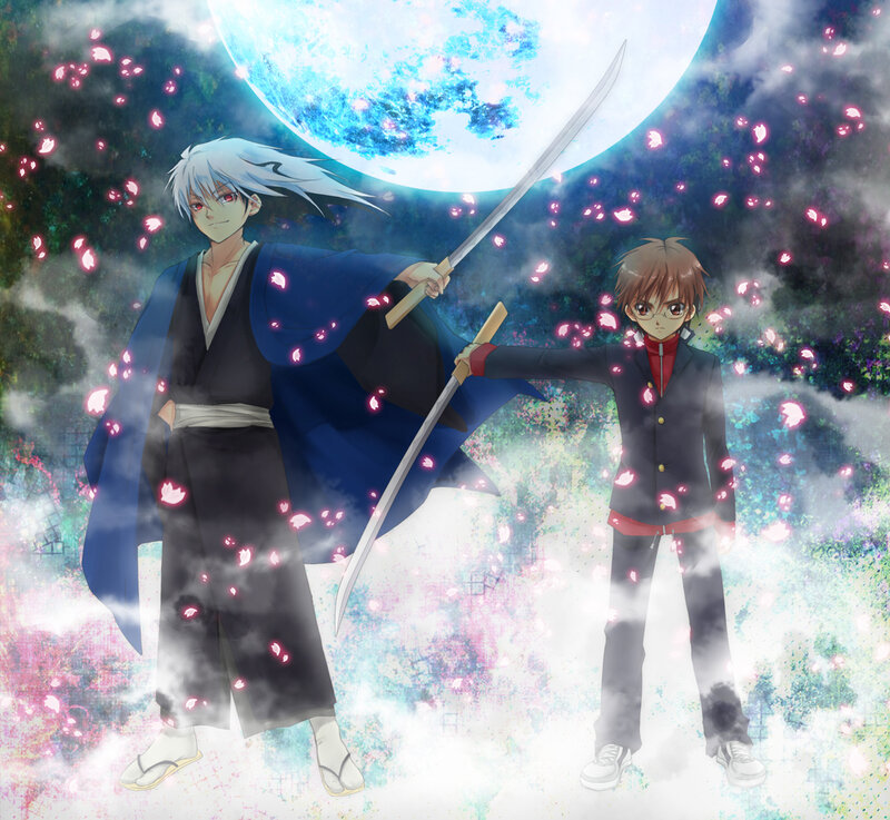 Two Characters with Swords — Blue