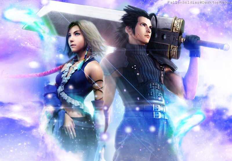 Two Characters with Swords — Purple