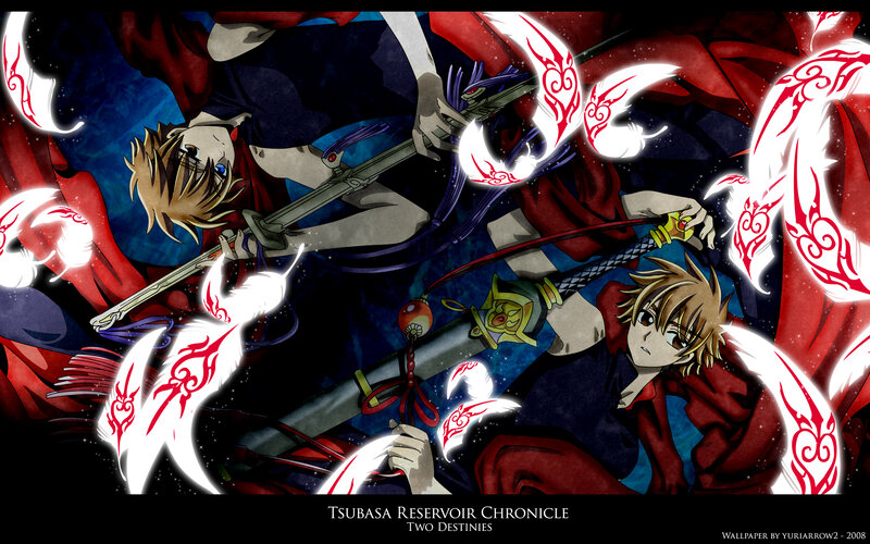 Two Characters with Swords — Red