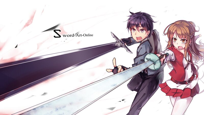 Two Characters with Swords — White, Dramatic, Anime