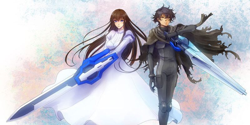 Two Characters with Swords — White