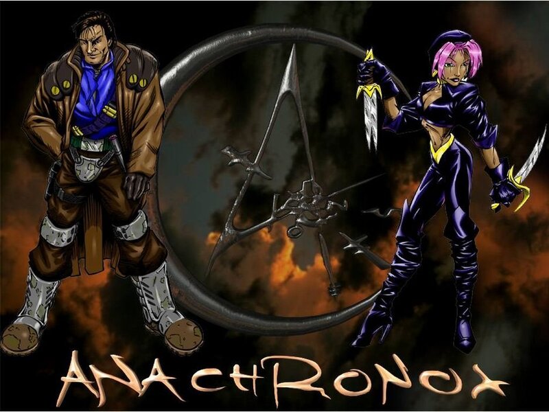 Two Characters with Weapons — Black