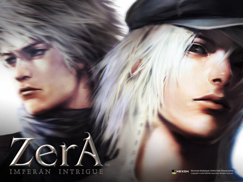 Two Characters with White Hair — Dramatic, Digital Art