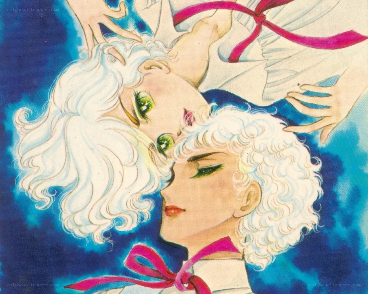 two characters with white hair