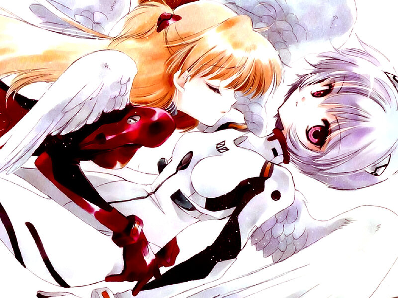 Two Characters with Wings — White, Dramatic