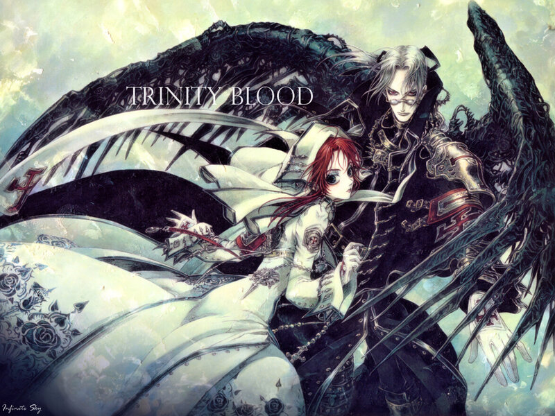 Two Characters with Wings — White