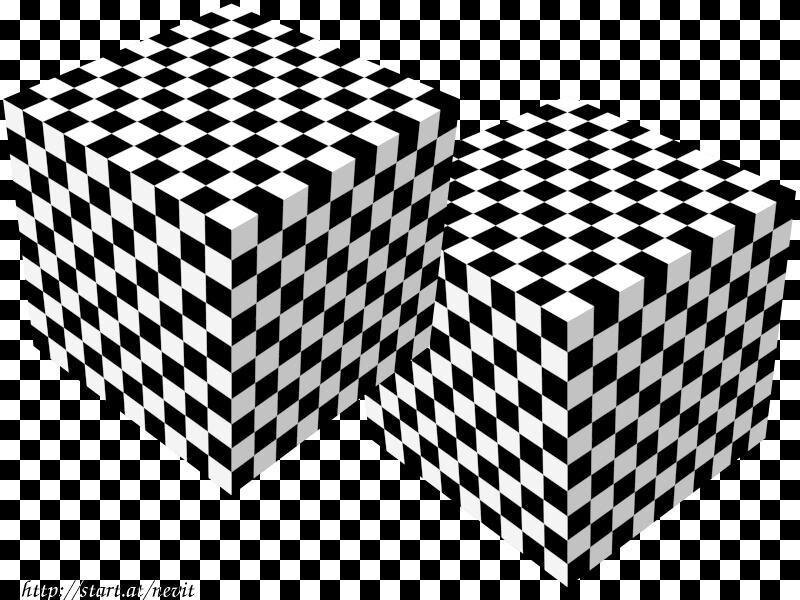 Two Checkered Cubes