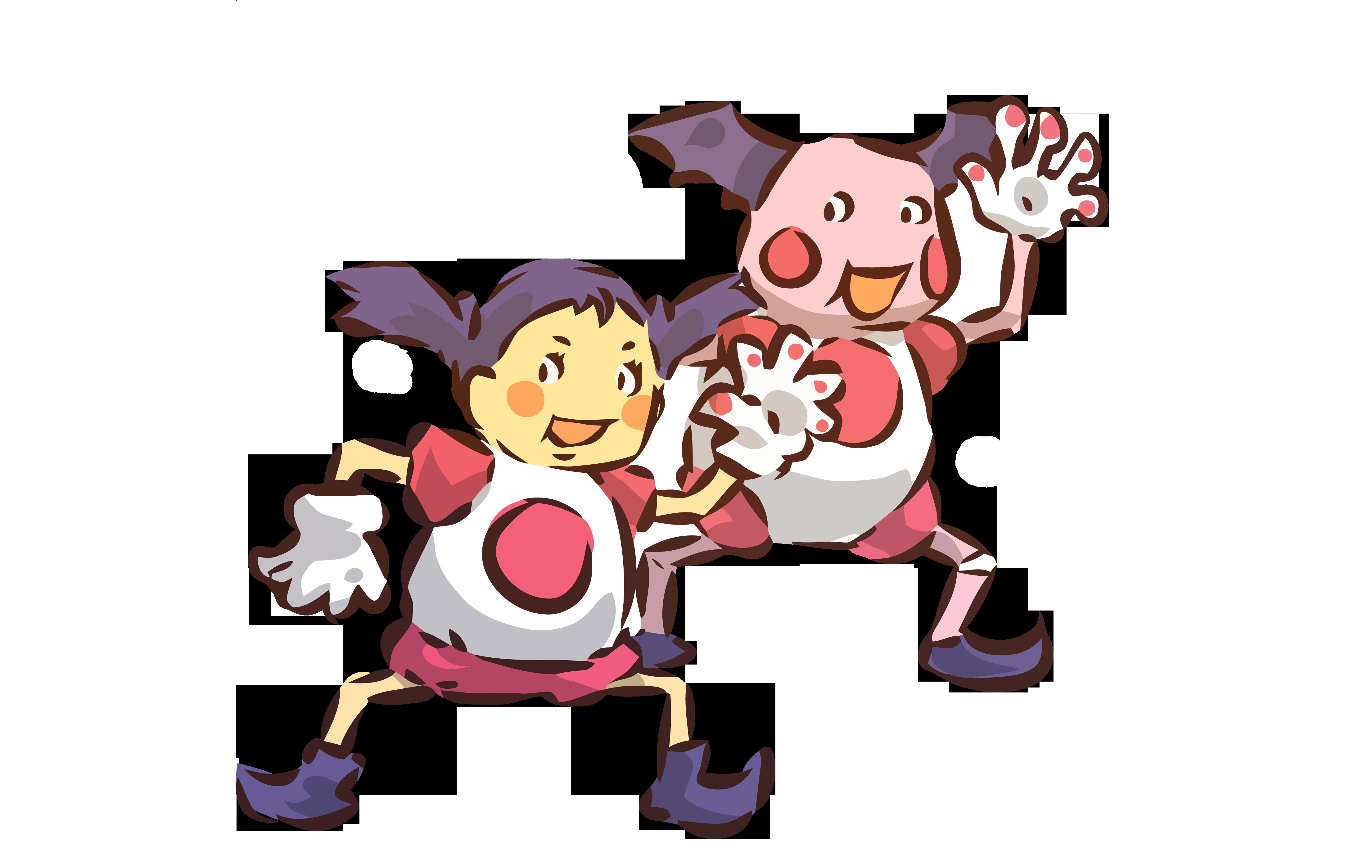 Two cheerful cartoon characters
