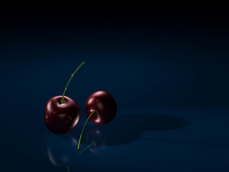 Two Cherries on Dark Surface