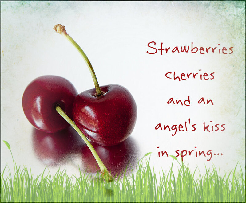 Two Cherries on Grass