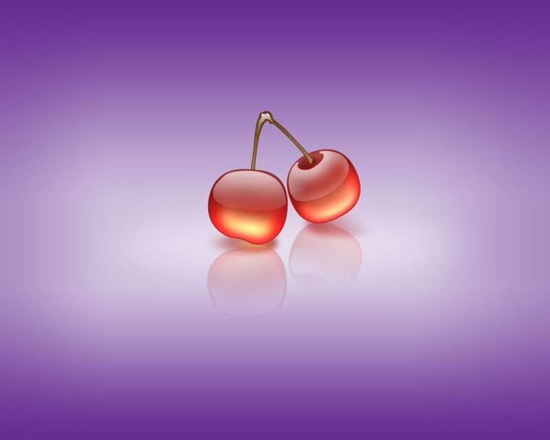 two cherries on purple