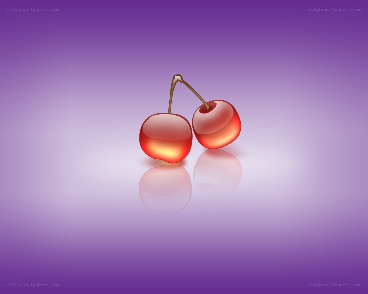 two cherries on purple