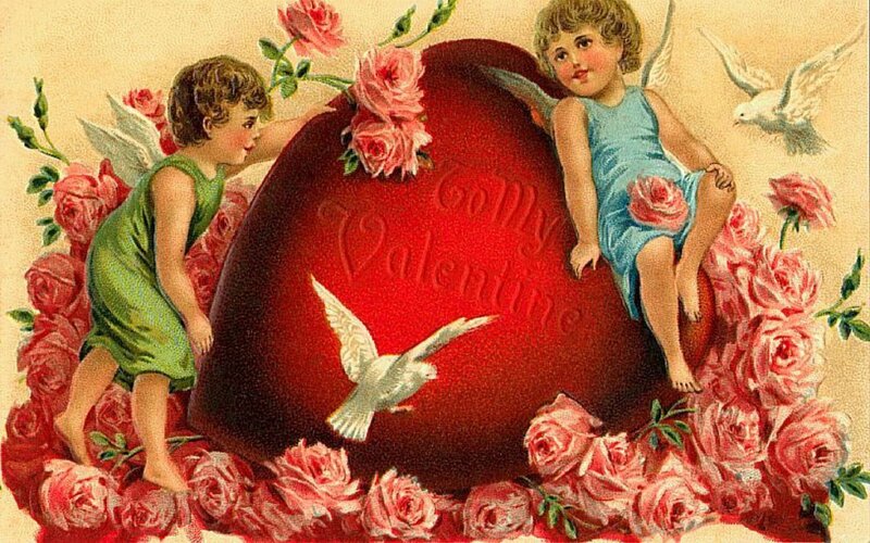 Two Cherubs with Heart