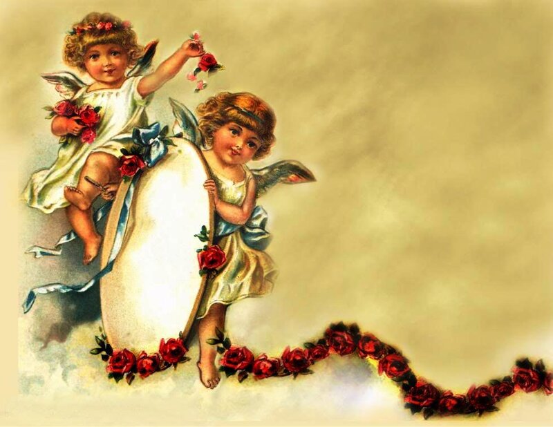 Two Cherubs with Roses