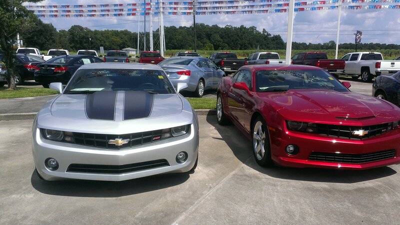 Two Chevrolet Camaro Cars — Silver