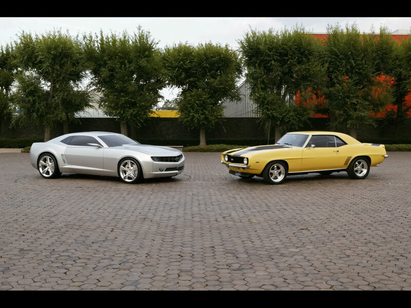 Two Chevrolet Camaro cars