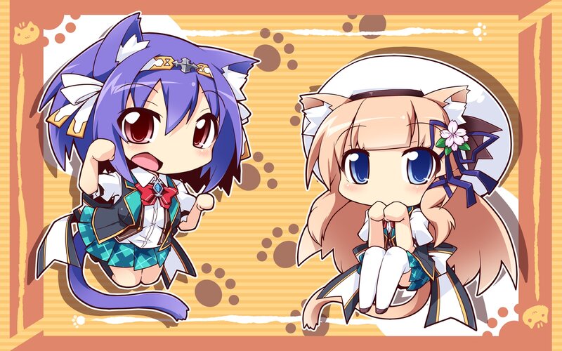 Two Chibi Anime Girls — Purple
