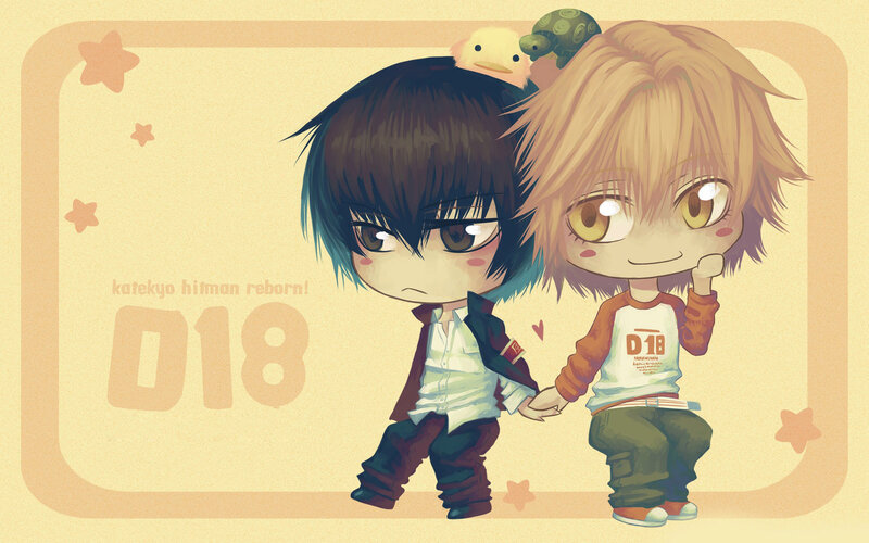Two Chibi Boys Holding Hands