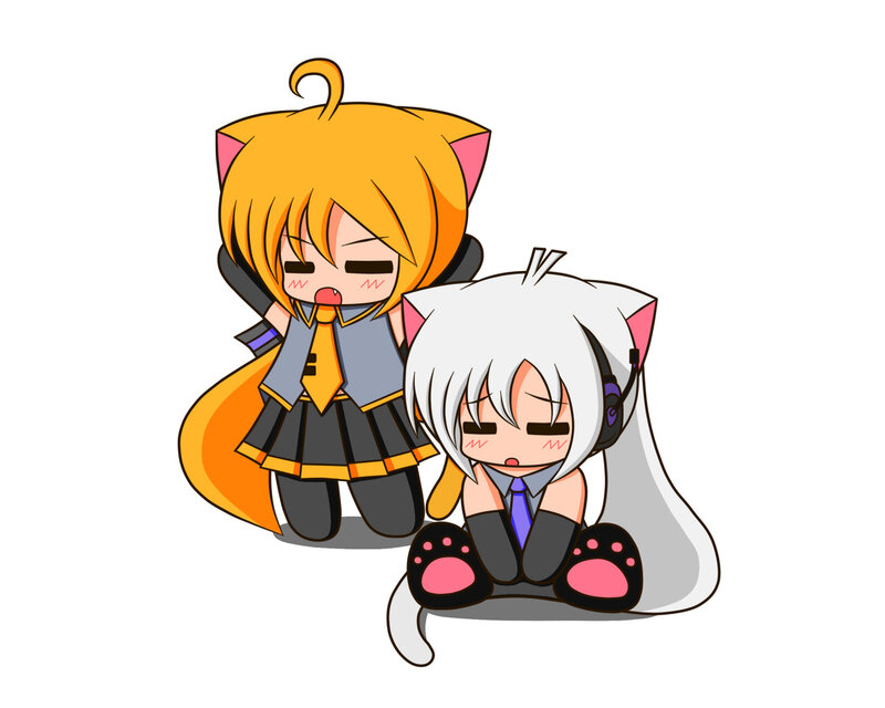 Two Chibi Cat Girls