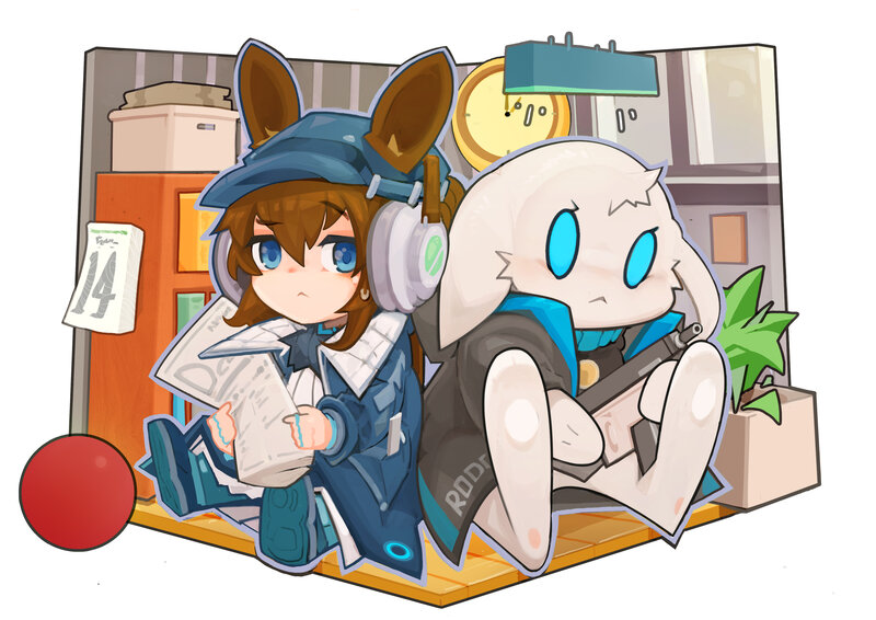 Two Chibi Characters — Blue, Calm