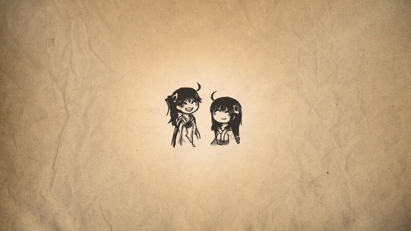 Two Chibi Characters — Brown, Calm