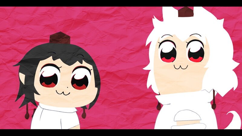 Two Chibi Characters — Pink, Playful