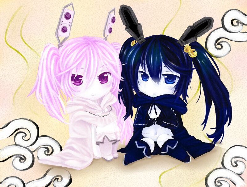 Two Chibi Characters — Pink