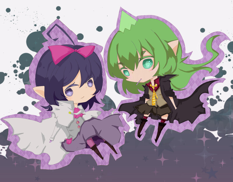 Two Chibi Characters — Purple