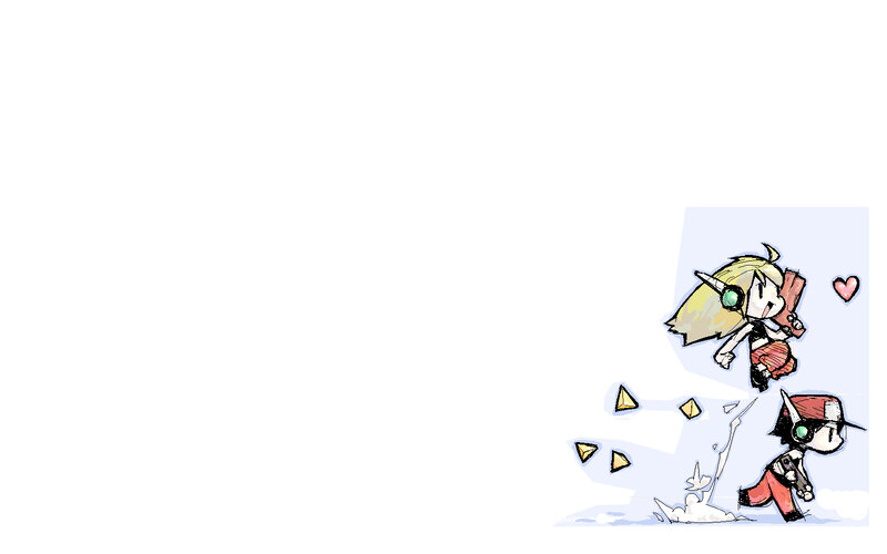 Two Chibi Characters Running