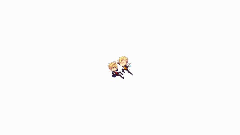Two Chibi Characters — White, Playful