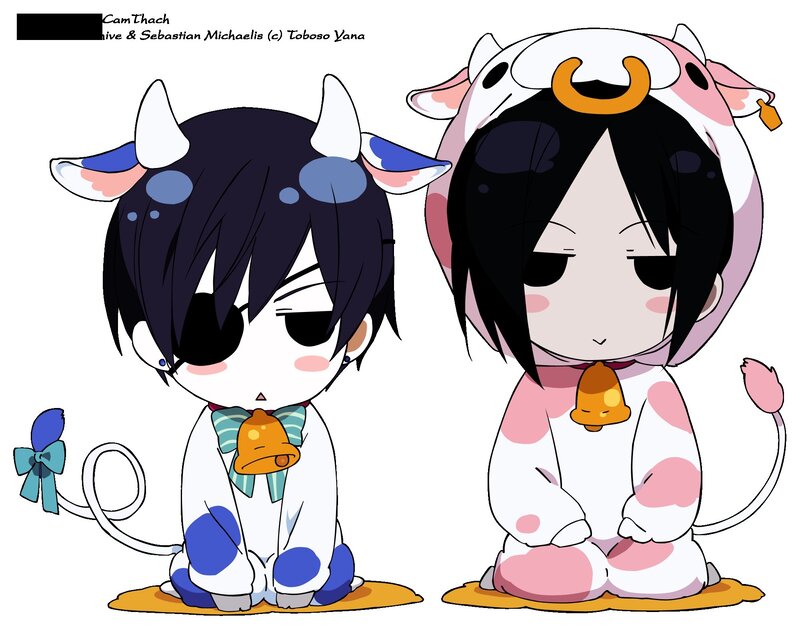 Two Chibi Cow Characters