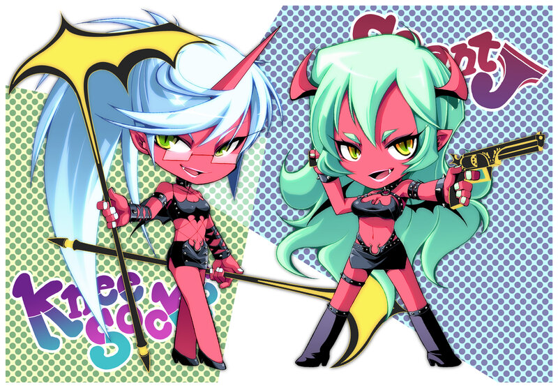 Two Chibi Demon Girls