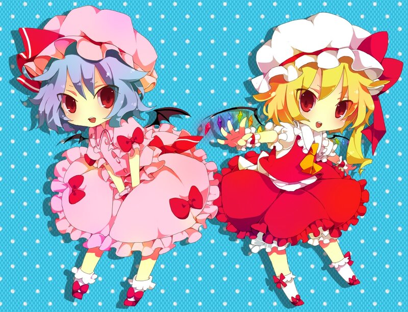 Two Chibi Girls — Blue, Playful
