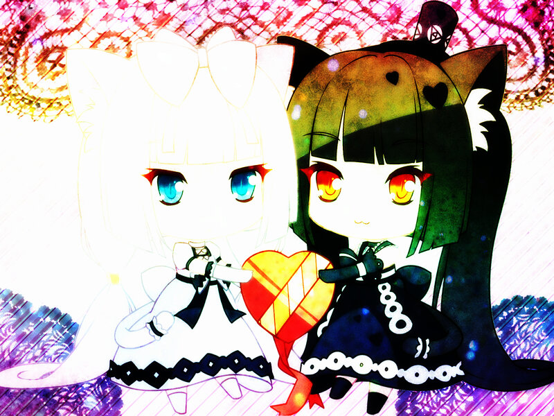 Two Chibi Girls — White