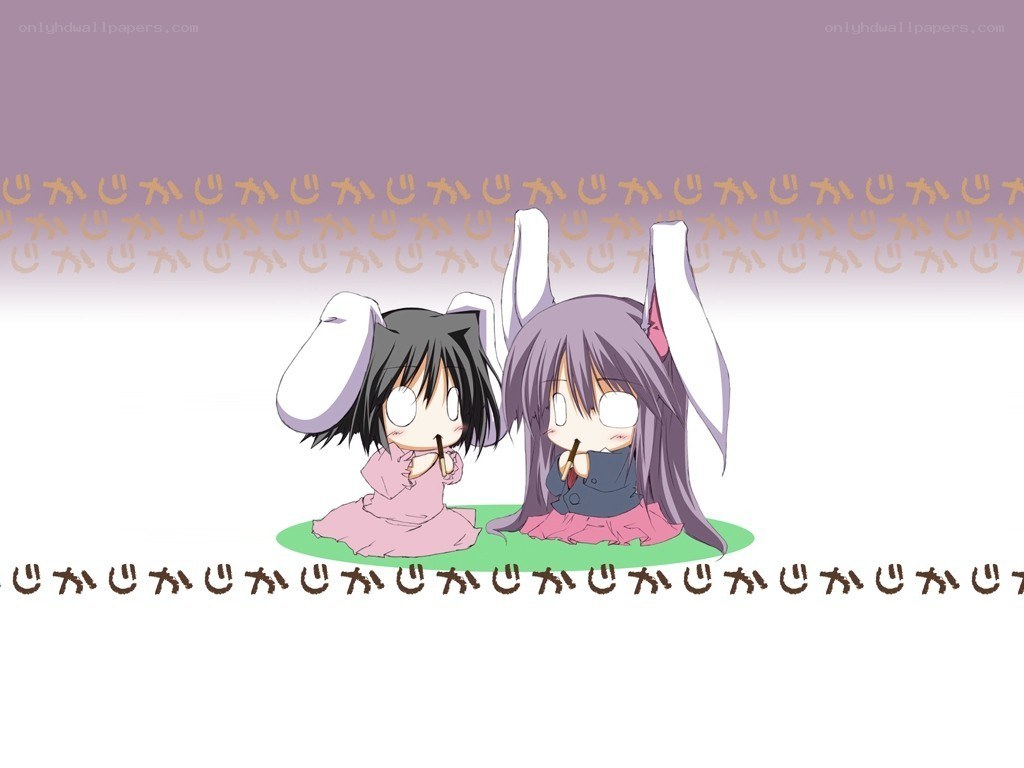 two chibi girls with bunny ears