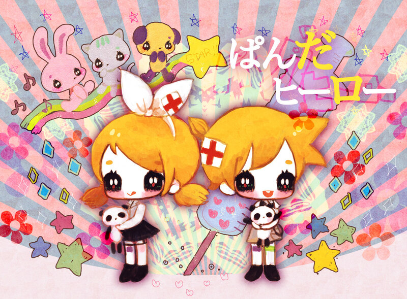 Two Chibi Girls with Pandas