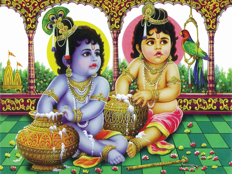 Two Child Deities Sitting