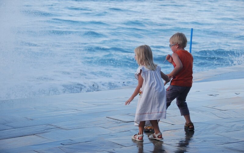 Two Children at Beach