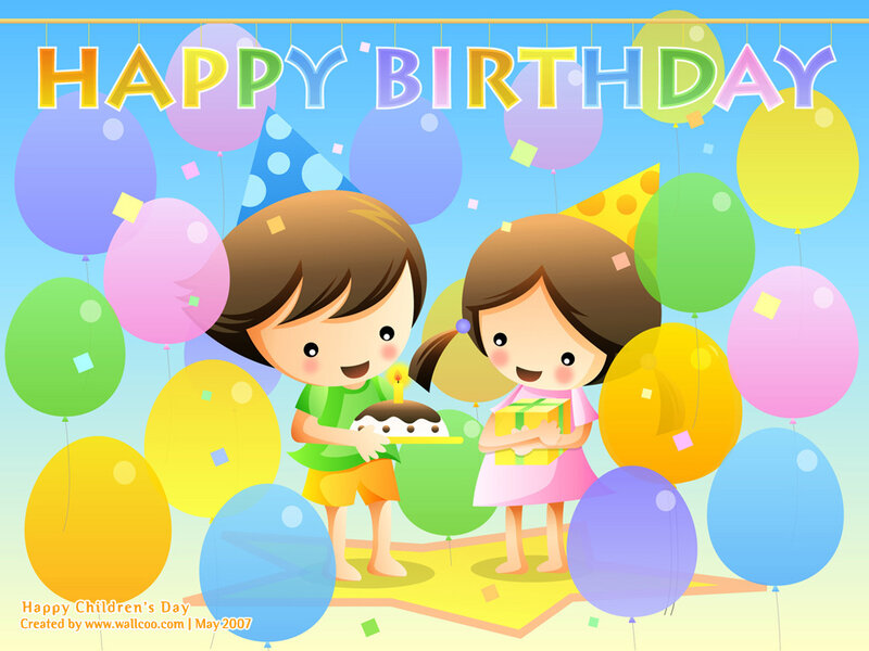 Two Children at Birthday Party
