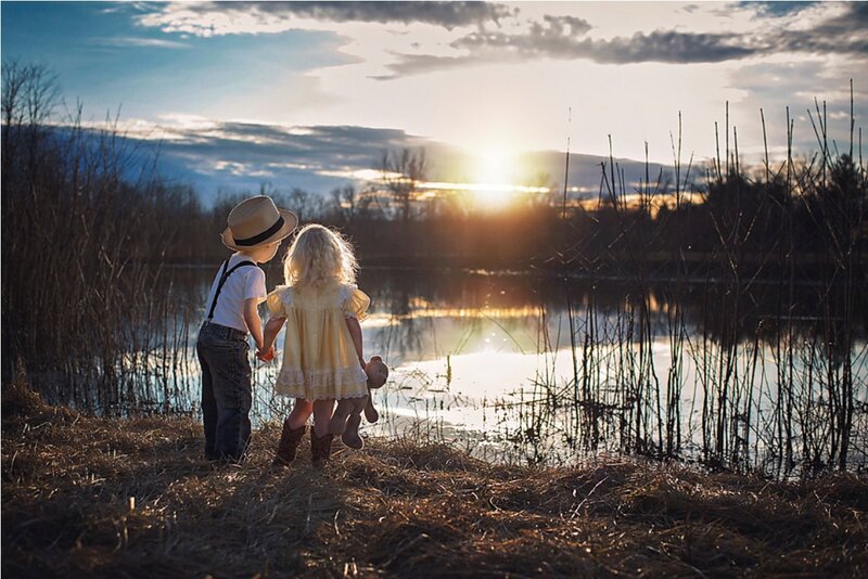 Two Children at Lake