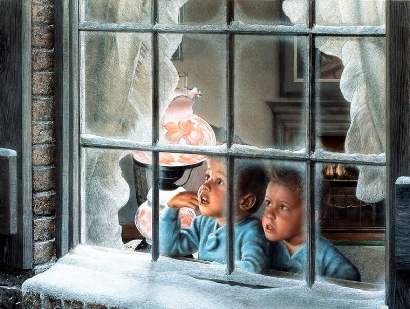 Two Children at Window