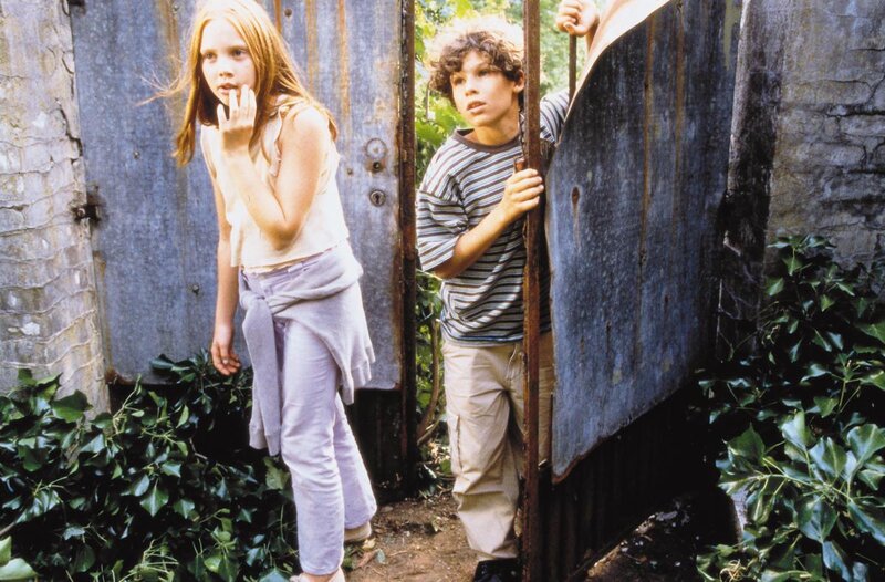 Two Children Behind Gate