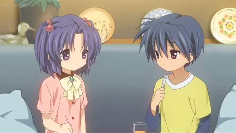 Two Children Eating