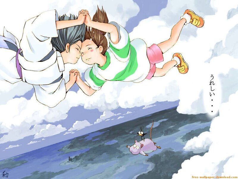 Two Children Floating in Air