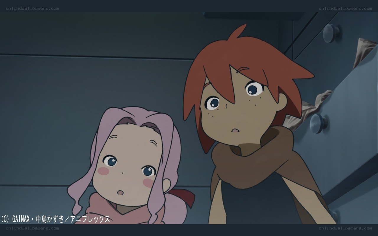 two children in a dark room