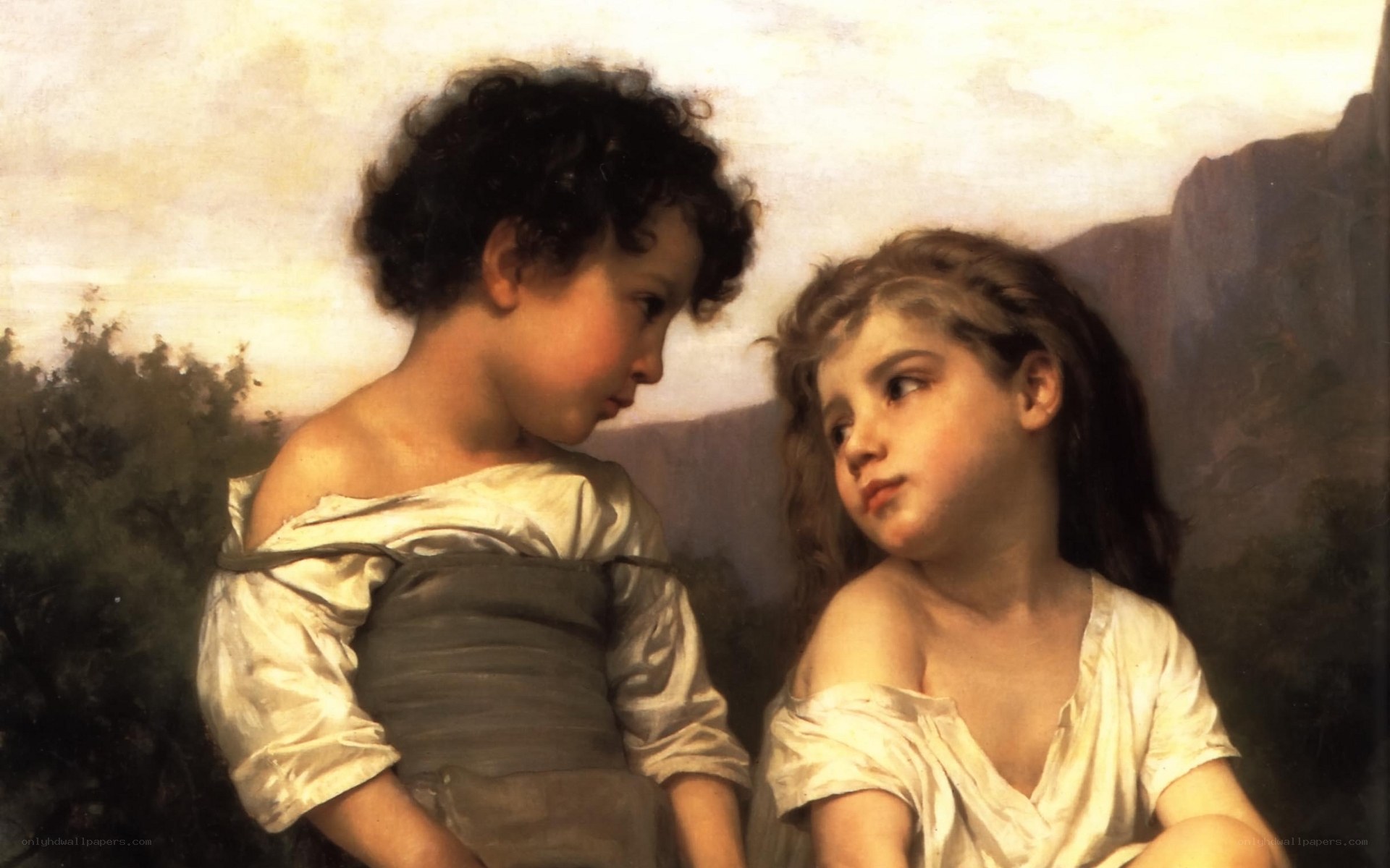 Two children in a landscape