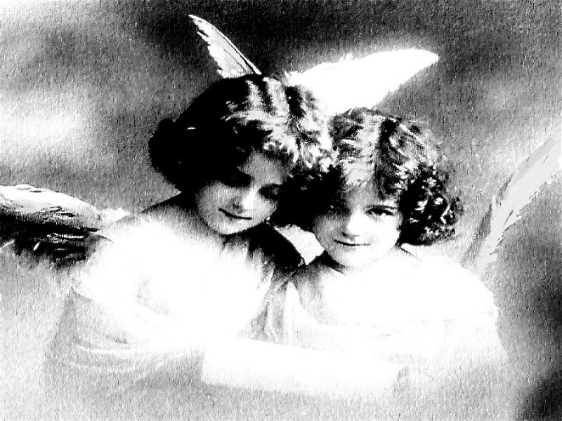 Two Children in Angel Costumes